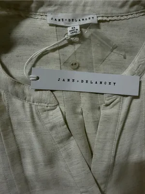 JANE + DELANCEY Floral Tie Waist Midi Dress Linen blend Sz XS thumbnail 4