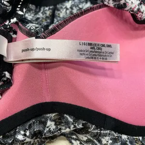 PINK Black and White Lace Bralette LARGE thumbnail 8