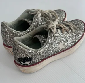 Converse X Chiara Ferragni Glitter Platform Shoes Size 7 thumbnail 1