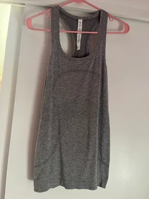 Lululemon Swiftly Racerback Tech Tank 2.0 Grey Slate/White Size 6 thumbnail 1