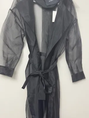 Technical organza trench coat with belt thumbnail 3