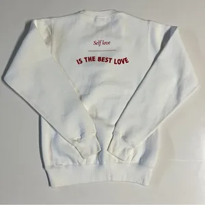 Goodiez Self Love Is The Best Love Sweatshirt & Joggers in White & Red thumbnail 3