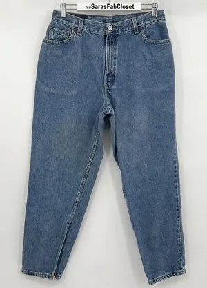 Vintage Levi's‎ 550 Jeans Size 32/12 Relaxed Fit Tapered Leg Denim 00s Ankle Zip thumbnail 1