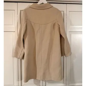 Collared beige wool blend lady jacket peacoat size small thumbnail 4