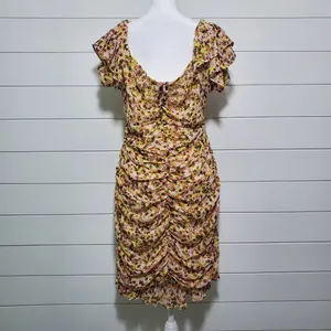 ASTR‎ The Label Dress Floral Ruched Chiffon Mini Cap Sleeve. Size: XL thumbnail 4