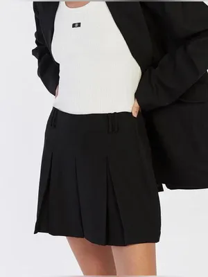 DISSH Bruna Black Pleated Mini Skirt Wool Blend Box Pleat Size US 6 AU 10 thumbnail 1