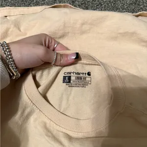 Carhartt Short Sleeve Womens Shirt Cream Orange Size Smal thumbnail 3