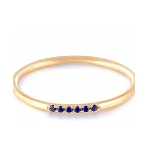 Boutique NEW Dainty‎ 14k Gold Plated S925 Ring Black Melee Stackable Minimalist Band Sz 8 thumbnail 4