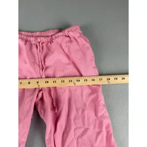 Pink Linen Blend Drawstring Wide Leg Pants Womens Casual Beach Trousers thumbnail 7