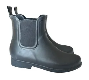 J.‎ Crew Factory Black Chelsea Rain Boots Ankle Length Waterproof Matte Finish thumbnail 1