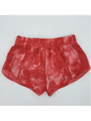 Lululemon Beat The Heat Short Tidal Boom Juice Size 8 Red Pink Tie Dye thumbnail 7
