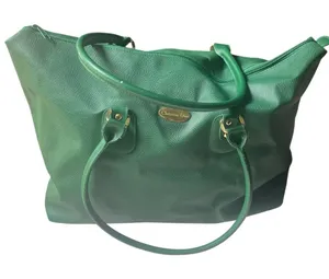Vintage Christian Dior Perfumes Emerald Green PVC Large Green Travel Bag thumbnail 1