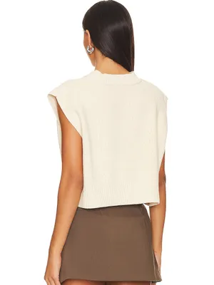Free People Easy Street Vest in Cream XS thumbnail 2