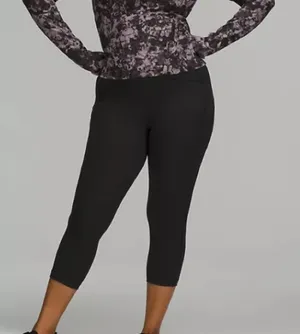 Lululemon Gray Cropped Mid Rise Leggings Pants 6 thumbnail 1