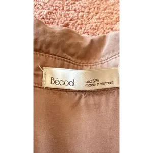 Be cool S/M 100% Tencel Utility Shirt Jacket Snap Buttons thumbnail 4
