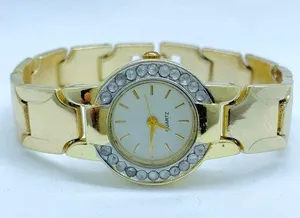 Ladies Quartz analog watch 25mm good toned bracelet size 7.5” w/battery thumbnail 1