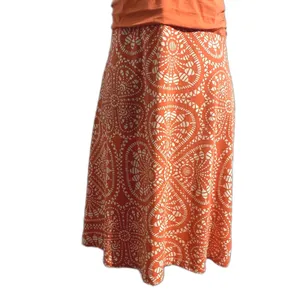 Patagonia Margot Athleisure Dress Orange White‎ Organic Cotton V-Neck Medium thumbnail 3