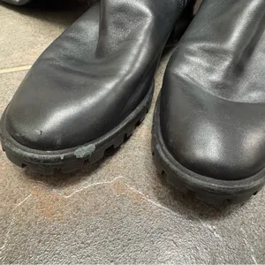 Stuart Weitzman Leather Over the Knee OTK Round Toe Flat Boots Black 7 thumbnail 6