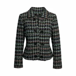 Naven AVEC Vintage-Style Multicolor Pixelated Woven Knit Button-Up Jacket thumbnail 2