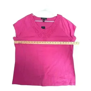 Lauren Ralph Lauren Womens‎ Magenta Peasant Short Sleeve, 2x thumbnail 4