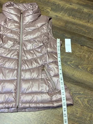 Calvin Klein Puffer Vest Womens Medium Pink Shiny Quilted Full Zip New thumbnail 6