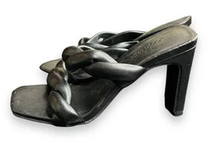 Open‎ Edit Remmy Sz 6M Black Strappy Heels Sandals thumbnail 1