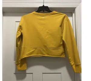 Zyia Active Mustard Yellow Crew Neck Crop Sweatshirt Size Large Athleisure Gym thumbnail 4