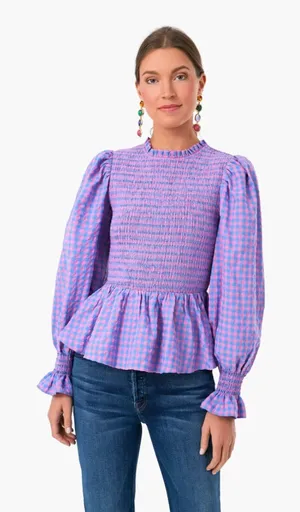 NEW WITH TAG HYACINTH HOUSE RUBY GINGHAM TOP XS! thumbnail 1