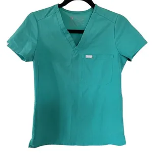 FIGS Technical Collection Scrub Top Teal XXS V-Neck Healthcare thumbnail 2