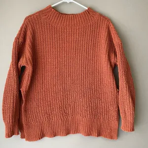 Aerie Relaxed‎ Shabby Slouchy Moody Earth Colors Chunky Knit Sweater XS Orange thumbnail 1
