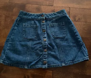 Brandy Melville Denim Button-Front A-Line Skirt - size 25 thumbnail 1