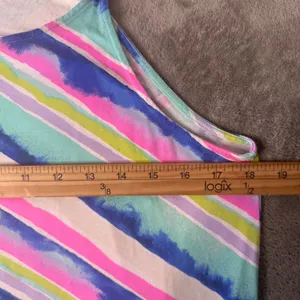 Lilly Pulitzer Asymmetrical Hem Watercolor Midi Maxi Dress Womens M Colorful thumbnail 9