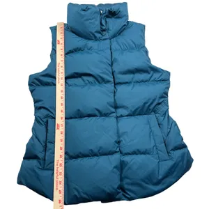 Athleta Downtown Vest Women Large Teal Blue Puffer Down Insulated Winter 599481 thumbnail 3