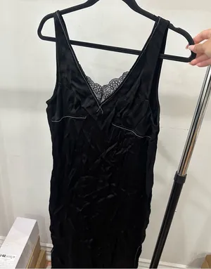 Zara Black Satin Slip Dress thumbnail 1