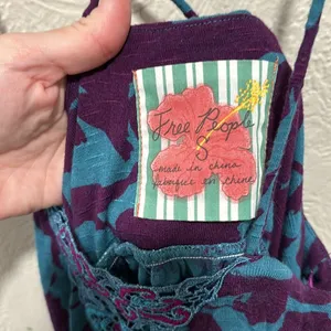 Free People Y2K Blue And Purple babydoll Dress Tunic Size Small thumbnail 4