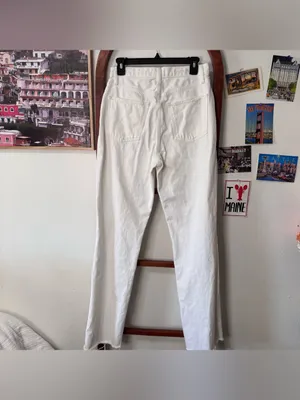 Favorite Daughter Otto High Rise Distressed Boyfriend Whistler White Jeans thumbnail 6