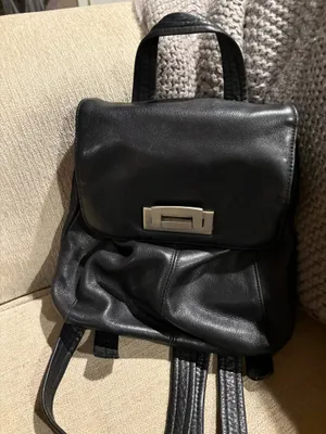 Leather pocketbook backpack style Black thumbnail 1