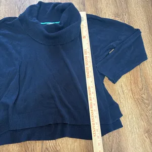 VTG JCP Navy Blue Cashmere Blend Cowl Neck Sweater Womens XL Luxury y2k‎ 90s thumbnail 2