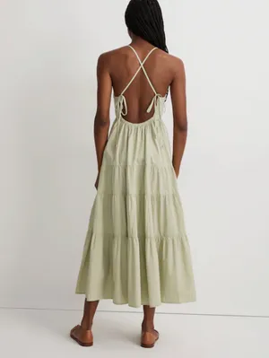 Madewell Sidonie Poplin Maxi Dress XXS Pale Green thumbnail 2