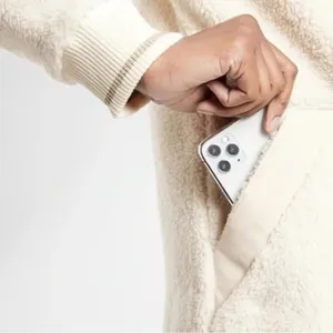Athleta Tugga long sherpa jacket in a‎ natural/cream color Size L thumbnail 7