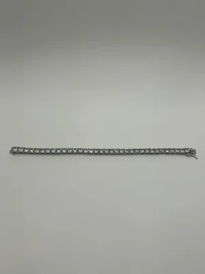 Real Silver 5mm Tennis Bracelet Moissanite VVS1 D Mens Iced 8 Inch High Quality thumbnail 3