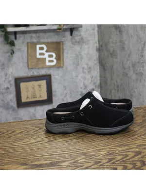 Easy Spirit Travelport Womens Slip On Suede Athletic Clogs Black 5M thumbnail 6