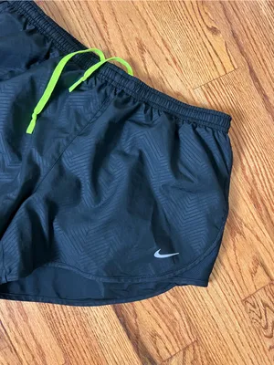 Nike Black Shorts with Neon Green Drawstring thumbnail 2