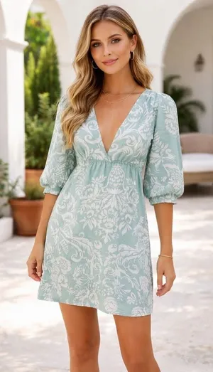 Amanda Uprichard teal Mini Dress‎ thumbnail 1