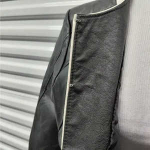 Vintage Spiegel Women's Leather Jacket Size 14 Black Classic Fall Moto Chic Y2K thumbnail 9