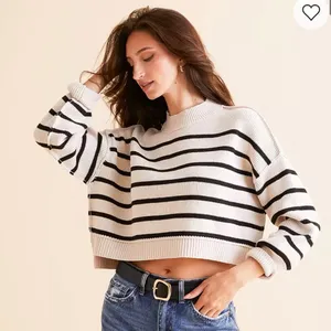 NWT free people striped easy street cropped sweater thumbnail 1