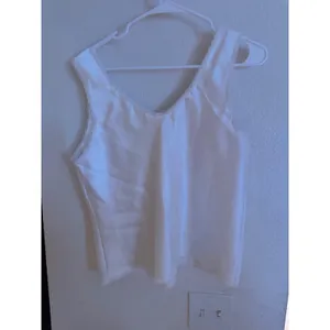 Vintage Ivory Satin Lace Trim Camisole V-Neck Sleeveless Tank Top White thumbnail 4