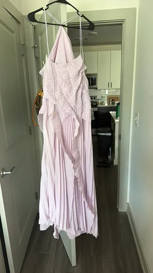 AMY | RUFFLE HALTER FORMAL DRESS Purple Size XL thumbnail 4