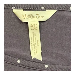 Matilda Jane Perfect in Purple Polka‎ Dot Peplum Bell Sleeve Top Size Medium thumbnail 7
