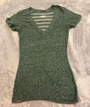 JanSport Women's Heathered Green V-Neck Tee Size Small thumbnail 1